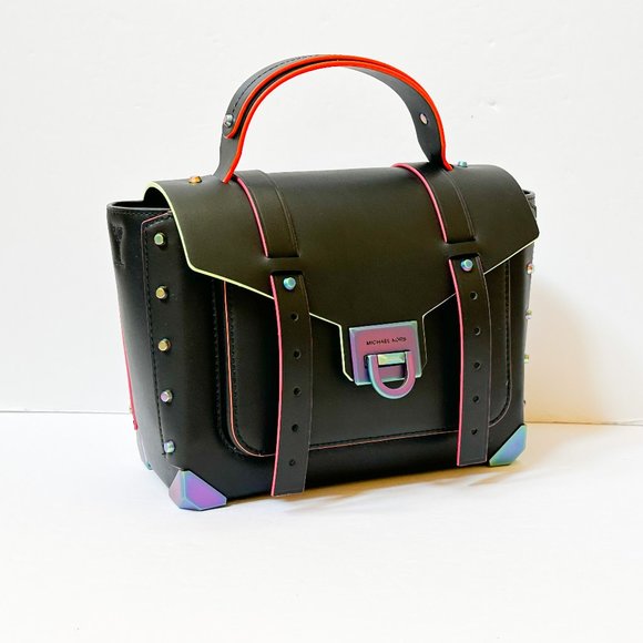 Michael Kors Manhattan Medium School Satchel Shoulder Crossbody Bag Black - Picture 4 of 12